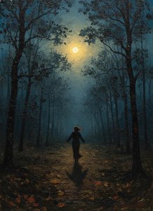 Lunar Solitude: A Pilgrimage Through The Tonalist Woods — Clément Delorme, Tonalism