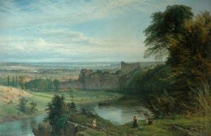 Landscape With Chepstow Castle And River — Henry Thomas Dawson