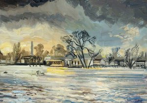 Gale And Floods From Walton Bridge — Francis Ferdinand Maurice Cook