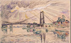 Suspension Bridge In Les Andelys1 — Paul Signac
