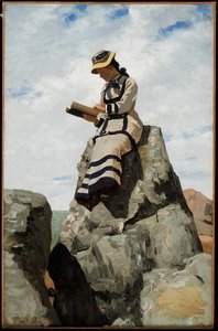 Reading On The Rocks, Grand Manan — John George Brown