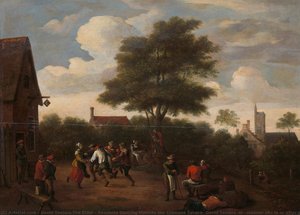 Peasants Dancing Outside The Crescent Tavern, David Teniers (ii) (manner Of), In Or After C. 1660 — David Teniers Der Ältere