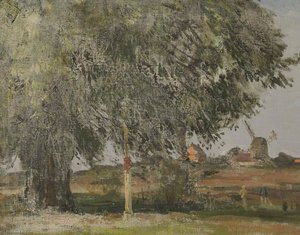 Landscape With A Windmill (verso) — Albert Ernest Bottomley