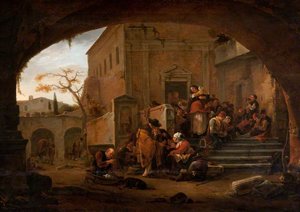 The Poor Being Fed At A Monastery — Thomas Wyck