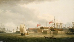Shipbuilding On The Thames At Redriff — Thomas Whitcombe