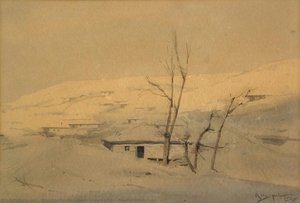 Winter Landscape — Konstantin Georgiev Shtarkelov, Impressionism