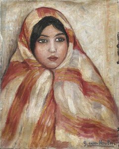 Portrait Of A Lady In An Orange Sari — Georges Van Houten