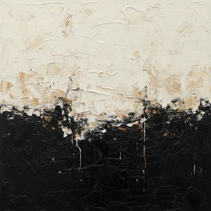 Fragmentierter Horizont: Eine Monumentale Studie Von Obsidian-schatten Und Elfenbein-äther — David Moreau, Gips- & Texturkunst