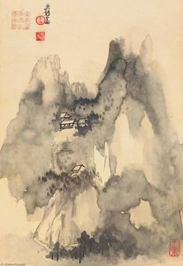 Temple In The Misty Mountains — Zhang Daqian