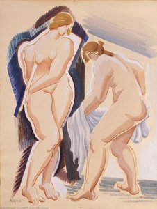 Two Nude Female Figures With A Cloth — Alexander Archipenko