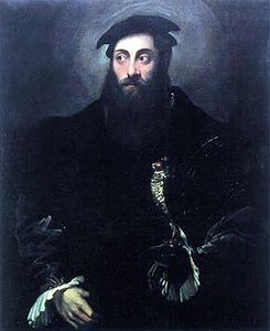 Portrait of a gentleman with a falcon