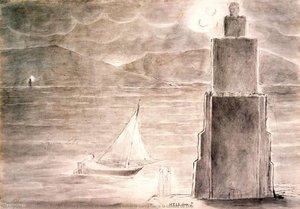 Dante Und Vergil Bereiten Sich Darauf Vor, Das Boot Zur Stadt Dis Zu Nehmen — William Blake, Epoche Der Romantik