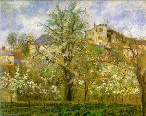 Kitchen Garden With Trees In Flower — Camille Pissarro
