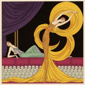 Golden Drapery and the Reclining Figure on Magenta Stage