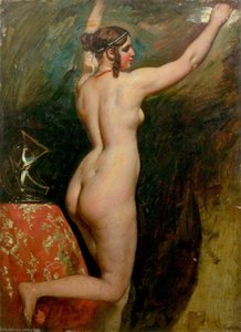 Standing Female Nude With Helmet — William Etty