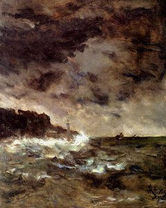 A Stormy Night — Alfred Émile Léopold Stevens