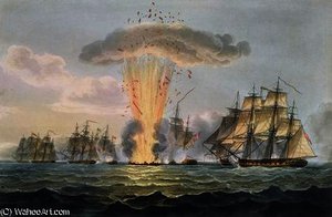 Capture And Destruction Of Four Spanish Frigates — Thomas Whitcombe