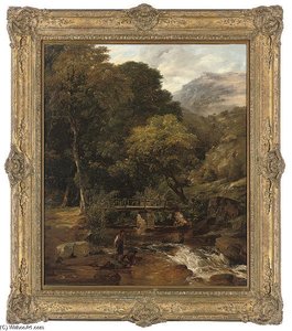 Fishing On A Highland River — Frederick Richard Lee