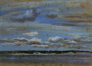 White Clouds Over The Estuary — Eugène Louis Boudin, Impressionism