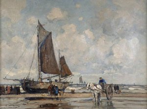 Fishermen Unloading The Catch — Wilhelm Hambüchen