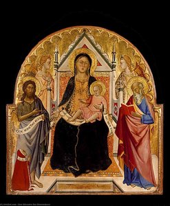 Madonna And Child With Sts John Baptist And Paul — Don Silvestro Dei Gherarducci, Proto-renaissance