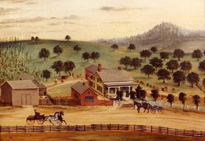 Farm Scene, (painting) — Joseph H Hidley