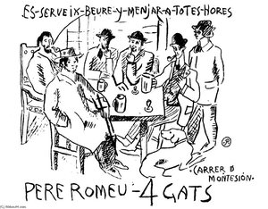 Picasso Am Tisch Bei „els Quatre Gats“ — Pablo Picasso