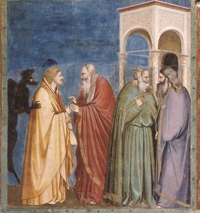 Judas Recibiendo El Pago Por Su Traición — Giotto Di Bondone, Proto Renaissance