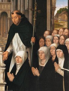 Virgin And Child With Sts James And Dominic (detail) — Memling, Hans, Early Netherlandish