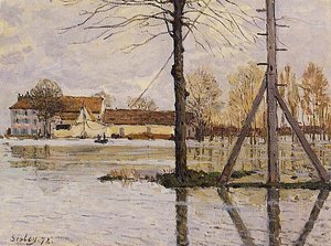 Ferry To The Ile De La Loge, Flood — Alfred Sisley