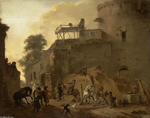 Manege Riding In The Open Air — Philips Wouwerman