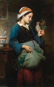 Fillette à l'oiseau