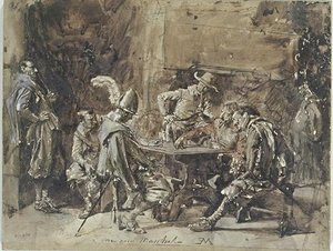Cabaret Scene — Jean-louis Ernest Meissonier
