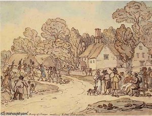 Recruiting Day — Thomas Rowlandson