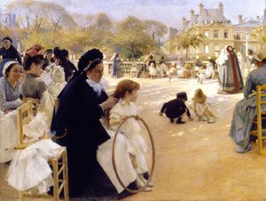 The Luxembourg Gardens, Paris — Albert Edelfelt, Impressionistic Details