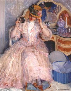 Lady Trying On A Hat — Frederick Carl Frieseke