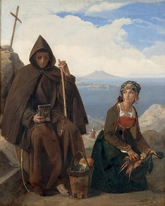 L'ermite De Saint Nicolas À Ischia, Recevant Des Fruits D'une Jeune Fille — Louis Léopold Robert