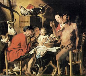Satyr And Peasant, Ca — Jacob Jordaens