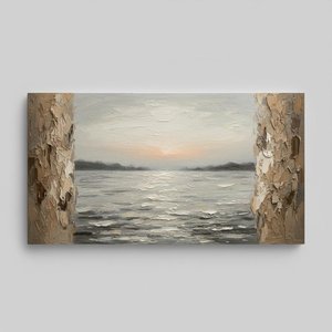 Ethereal Horizon Framed By Sculptural Earth And Silent Silver Tides — David Moreau