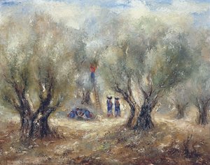 Picking The Olives, (1950) — Reuven Rubin
