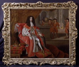 Charles Ii At Court (oil On Canvas) — Henri Gascard, Baroque