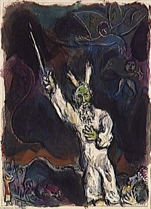Moses Spreads The Darkness Over Egypt — Marc Chagall, Surrealism