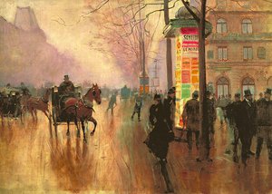 Voitures Sur Le Boulevard Des Italiens — Jean Georges Béraud