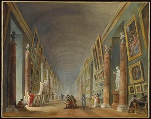 La Grande Galerie Du Louvre Apres 1801 — Hubert Robert, Romanticism
