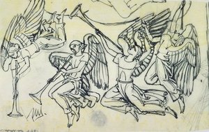 Four Angels (sketch For Altar Triptych, American Military Cemetery, Anzio, Italy) — Paul Manship