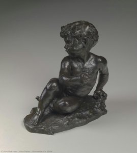 Statuette Of A Child — Aimé-jules Dalou, Naturalist Sculpture