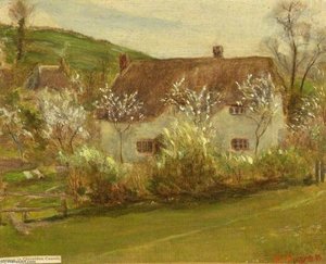A Cottage In Chiseldon Coomb, Wiltshire — Kate Allen Tryon, Impressionism