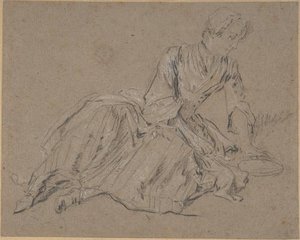 Woman Seated On The Ground — Nicolas Lancret
