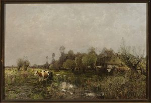 Summer Landscape With A Cottage On Marshland — Roman Kochanowski
