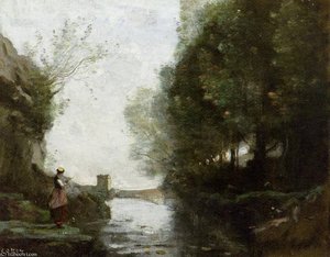 Le Cours D_eau A La Tour Carree — Jean-baptiste-camille Corot